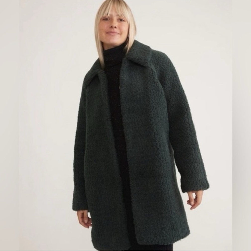Marine Layer Dark Green Teddy Jacket